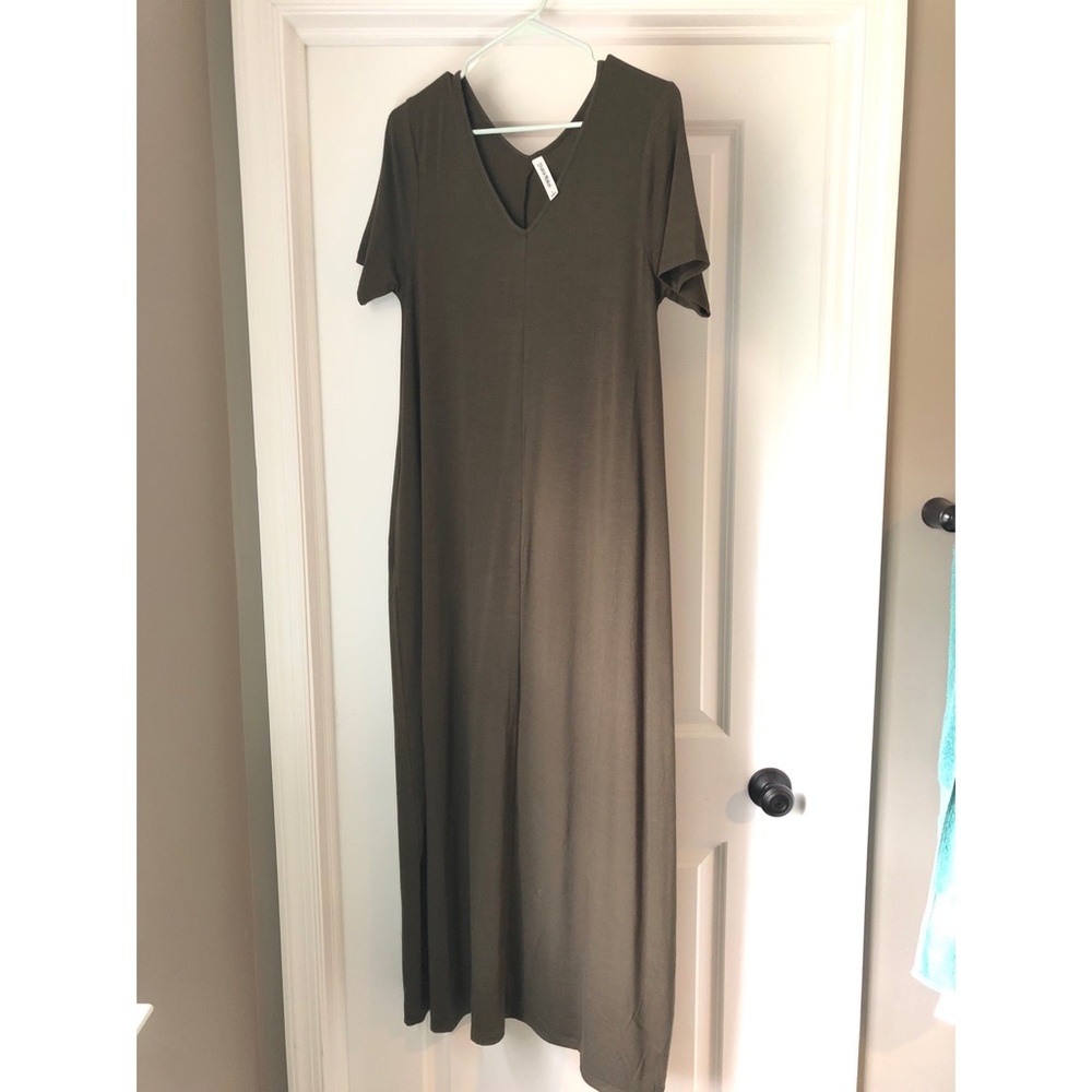 Olive color Maxi dress